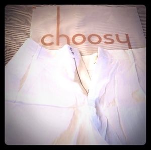 Choosy brand white linen shorts